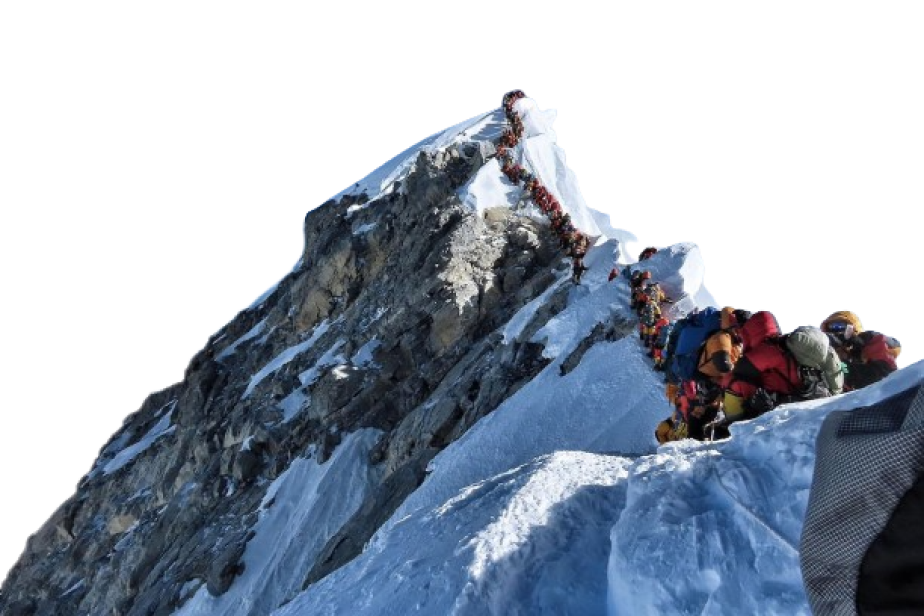 Menschen besteigen den Everest